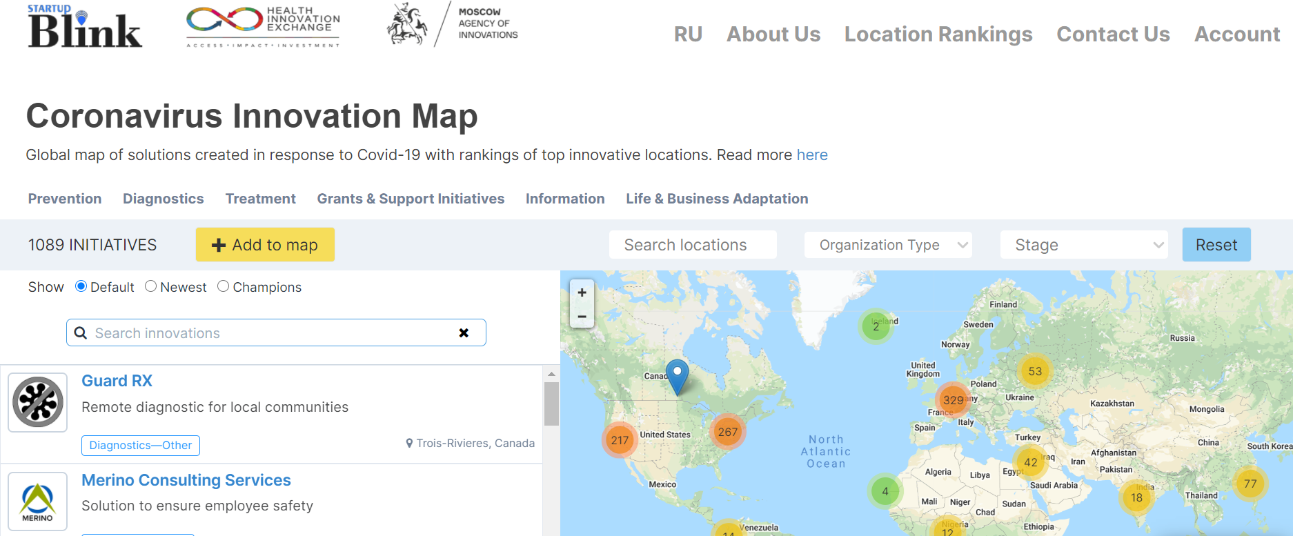 COVID-19 innovation map